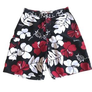 Hawaii Sea Turtle Gecko Boardshorts Aloha Sz 36
